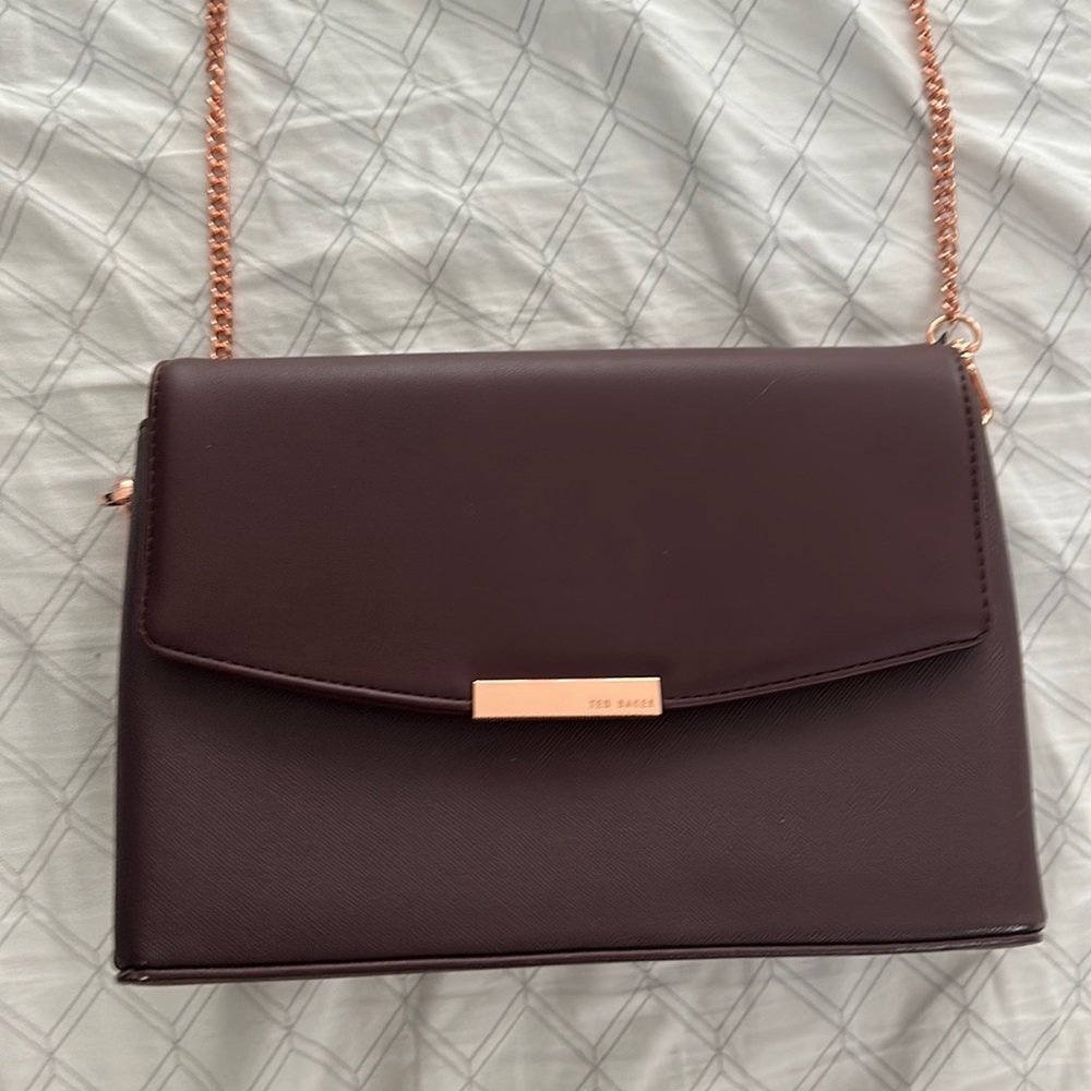 Ted Baker Purple Faux Leather Crossbody Bag